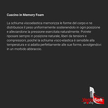 Carica l&#39;immagine nel visualizzatore di Gallery, venixsoft Cuscino per Letto in Memory Foam, 70 X Saponetta Con Fodera Cotone