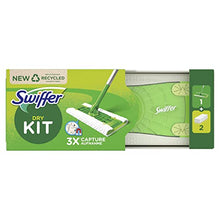 Carica l'immagine nel visualizzatore di Gallery, Swiffer Lavapavimenti Cattura Polvere Dry, 1 Scopa, 2 Panni Asciutti, Pulizia Igienica Profonda, Intrappola Polvere e Peli, per Tutti Tipi di Pavimenti, Starter Kit