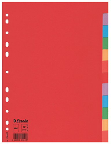 ESSELTE Intercalare cartoncino Economy 12 tasti colorati - f.to A4 - 100202 - Ilgrandebazar