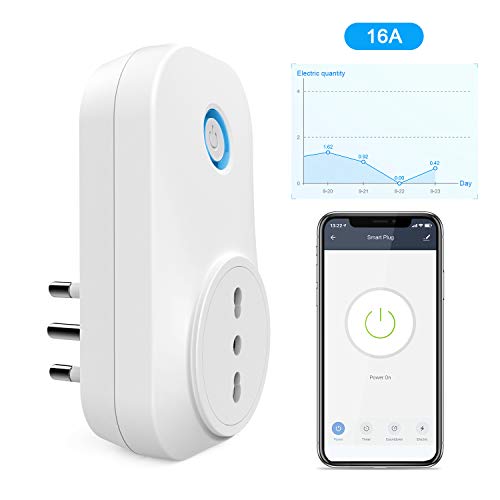 Presa Intelligente WiFi, Maxcio Smart Italiana 16A Compatibile 1 Pack