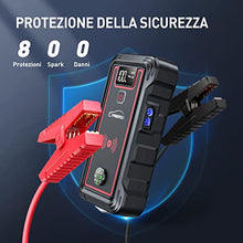 Carica l&#39;immagine nel visualizzatore di Gallery, YABER Avviatore Batteria Auto, 3500A 23800mAh Avviatore Emergenza per Auto (Adatto a Tutti i Veicoli a Benzina o 8.0L Diesel), 10W Caricatore Wireless con Torcia LED, USB C