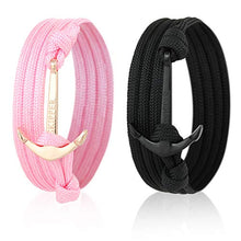 Carica l&#39;immagine nel visualizzatore di Gallery, Skipper 7664 - Set di 2 braccialetti con ancora in acciaio INOX, per lui e...