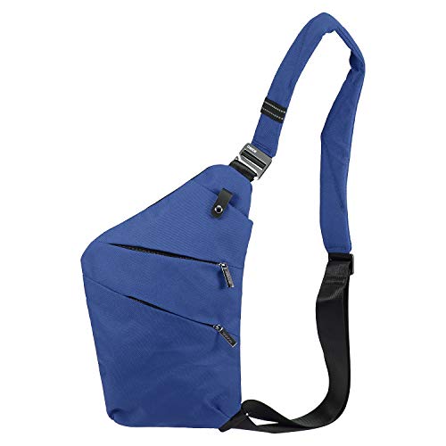 Lixada Borsa Zaino Sling Toracica Anti Furto Spalla Blu Scuro