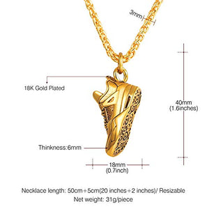 U7 Uomo Collana Pendente Sneaker Scarpa Sportiva Cindolo + Catena Oro - Ilgrandebazar