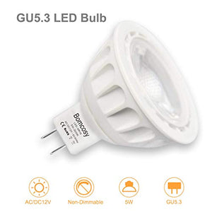 Bomcosy Lampadina LED MR16 GU5.3, 5W equivalente 6 pezzi, Bianca Calda 3000k - Ilgrandebazar