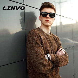 LINVO Occhiali da Sole Polarizzati per Uomo Donna Protezione alla Guida Protezione UV tile Retrò Anni '80 Design