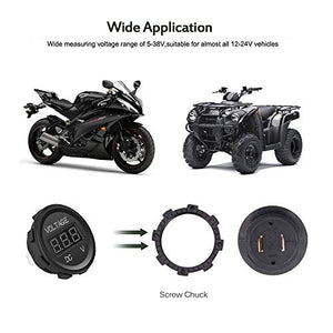 YGL Voltmetro DC 24v / 12v Auto/Moto Impermeabile Tensione Corrente Blu - Ilgrandebazar