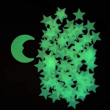 Carica l&#39;immagine nel visualizzatore di Gallery, VORCOOL Luna Stelle Fluorescenti Luminose Soffitto Stickers Murali da Giallo