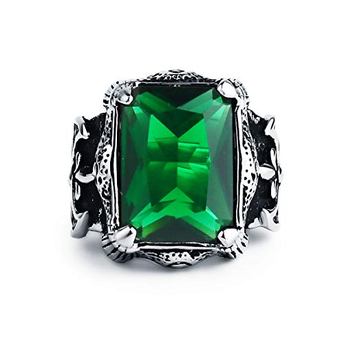 Valily Anello Uomo Artiglio del Drago in Acciaio Inossidabile Verde(acciaio) - Ilgrandebazar