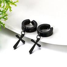 Carica l&#39;immagine nel visualizzatore di Gallery, JewelryWe Gioielli Orecchini da Uomo Donna Unisex Senza Buco in Acciaio Nero - Ilgrandebazar