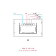 Carica l&#39;immagine nel visualizzatore di Gallery, SONOFF T3US3C Interruttore Intelligente Luce Controllo RF Wireless T3US3C-TX