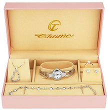 Carica l&#39;immagine nel visualizzatore di Gallery, Cofanetto Orologio Donna - Parure di gioielli- Collana-Anello- Orecchini - Ilgrandebazar