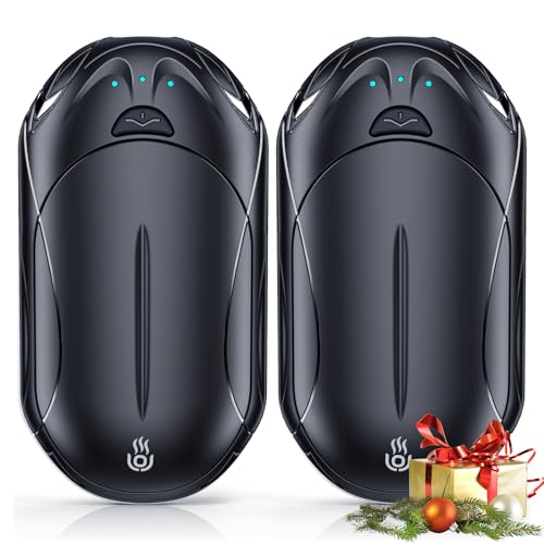 2 Pezzi Scaldamani Elettrico 6000 mAh,OUTJUT Scaldamani Ricaricabile Portatile con 3 Livelli di Riscaldamento Fino a 55 ℃ Scaldamani USB a Ricarica Rapida per Caccia, Golf, Campeggio, Tenere al caldo