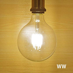 10W G125 E27 Edison LED Filamento Vetro 1-Pacco G125, Bianco Caldo - Ilgrandebazar