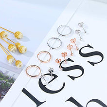 Carica l&#39;immagine nel visualizzatore di Gallery, Milacolato 6 Paia di Qrecchini in Argento Sterling Piccolo 2mm per le Donne... - Ilgrandebazar