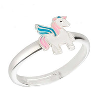 Carica l&#39;immagine nel visualizzatore di Gallery, FIVE-D - Anello per Bambini, Motivo Unicorno, Misura Regolabile, in Blu-rosa - Ilgrandebazar