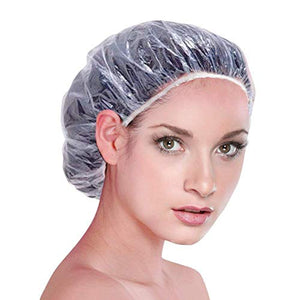Cuffie da doccia usa e getta, 100 unità, trasparenti, con elastico, cuffie... - Ilgrandebazar