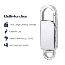 Carica l&#39;immagine nel visualizzatore di Gallery, Registratore vocale, con involucro in metallo e portachiavi, 192 argento-16G