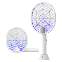 Carica l'immagine nel visualizzatore di Gallery, Buzbug Racchetta Zanzare Elettrica, USB-C Pieghevole Ammazza Zanzare Elettrico con Base di Ricarica, Doppie Modalità Mosquito Swatter con Potente Lampada Trappola per Zanzare