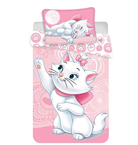 Marie Aristocats Baby - Biancheria da letto, 100 x 135 + 40 x 60 cm