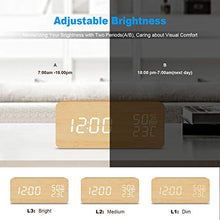 Carica l&#39;immagine nel visualizzatore di Gallery, Tanouve Sveglia LED in Legno, Wood Cube da Tavolo Digitale, 3 legno - Ilgrandebazar