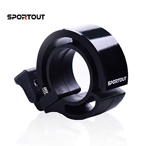 Sportout - Mini Campanello per Bicicletta, in Lega di Alluminio, con Nero