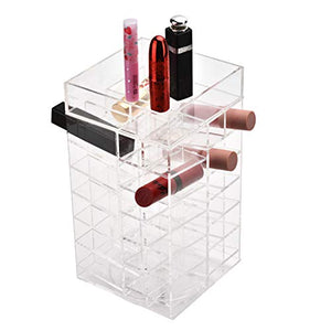 Feibrand Espositore Porta Rossetto Girevole Chiaro Rotante per 64 Rossetti - Ilgrandebazar