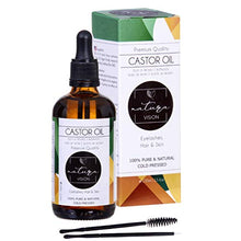 Carica l'immagine nel visualizzatore di Gallery, Olio di Ricino 100ml, Bottiglia di vetro, 100% Puro Spremuto a Freddo, Stimola la Crescita dei Capelli, Ciglia e Sopracciglia, Rinforza le unghie. Un ottimo rimedio per la tua pelle. Set di Pennelli