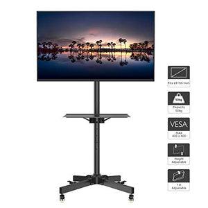 1home Supporto TV da Pavimento con Ruote Carrello, Staffa Porta 23"-55"/50 kg - Ilgrandebazar