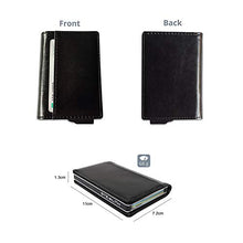 Carica l'immagine nel visualizzatore di Gallery, STEALTH Wallet - Porta carte di credito pop-up con Grigio Con Pelle Nera
