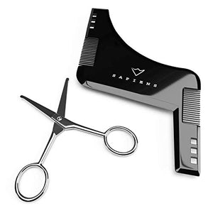 Set Barba Uomo di Sapiens : Brosse + Peigne + Pochoir + Shavette + Ciseaux - Ilgrandebazar