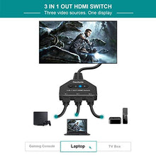 Carica l'immagine nel visualizzatore di Gallery, Switch HDMI 4k, Techole Interruttore 3 In 1 Out con Cavo, Supporta 4K,...