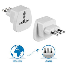 Carica l'immagine nel visualizzatore di Gallery, Electraline 70042, Adattatore da Viaggio Mondo a Italia, Bianco