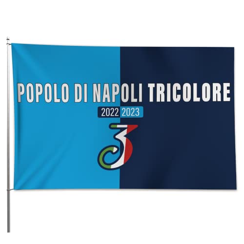 MAGNATEVE 'O LIMONE Bandiera Popolo di Napoli 2023 Originale – Bandiera Campioni 90x150 cm – Gadget Idea Regalo Tifoso Calcio Originali – Idee Regali Divertenti per Tifosi