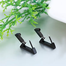 Carica l&#39;immagine nel visualizzatore di Gallery, JewelryWe Orecchini a Triangolo classici da Donna Uomo in Acciaio Nero - Ilgrandebazar