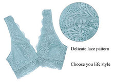 Carica l'immagine nel visualizzatore di Gallery, YIANNA Donna Floreale Pizzo Reggiseno S, Leggero Blu (Non Imbottito) - Ilgrandebazar