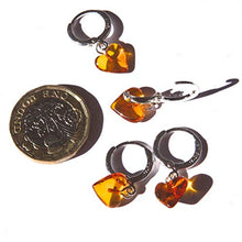Carica l&#39;immagine nel visualizzatore di Gallery, Orecchini a cerchio in argento sterling 925 con collana girocollo di cuori...