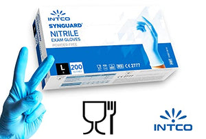 200 guanti in Nitrile L senza polvere, senza lattice, ipoallergenici, certificati CE conforme alla norma EN455 guanti per alimenti guanti medici monouso