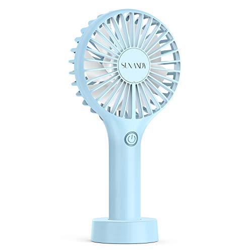 Sunandy Mini Ventilatore USB portabile con potente motore brushless a 3 Blu