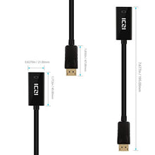 Carica l&#39;immagine nel visualizzatore di Gallery, ICZI Adattatore DisplayPort a HDMI 1080P, Cavo DP Maschio su Femmina,...