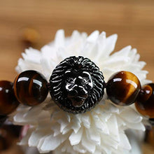 Carica l&#39;immagine nel visualizzatore di Gallery, COAI Bracciale Leone in Pietre Naturali Benefiche, Occhio Di Tigre Marrone