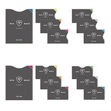 Carica l'immagine nel visualizzatore di Gallery, Gutwerk Blocco RFID | Custodia Protettiva NFC Antistrappo [12+2 pezzi] | Carte di Credito, Bancomat, Carta d'Identità Elettronica, Passaporto|100% di sicurezza contro il furto di dati personali