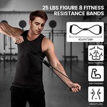 Carica l&#39;immagine nel visualizzatore di Gallery, Set Elastici Fitness con 5 Fasce di Resistenza, Bande Elastiche, Maniglie, Cinghie per Caviglia, Ancoraggio da Porta, Kit Allenamento per Fitness Yoga Pilates, Color