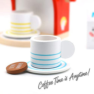 PL Macchina Caffe Cucina Giocattolo Legno per Bambini Caffettiera Giochi...