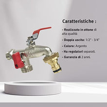 Carica l'immagine nel visualizzatore di Gallery, Aqua Control G6354 Premium Rubinetto da giardino a doppia uscita da 1/2" - 3/4"