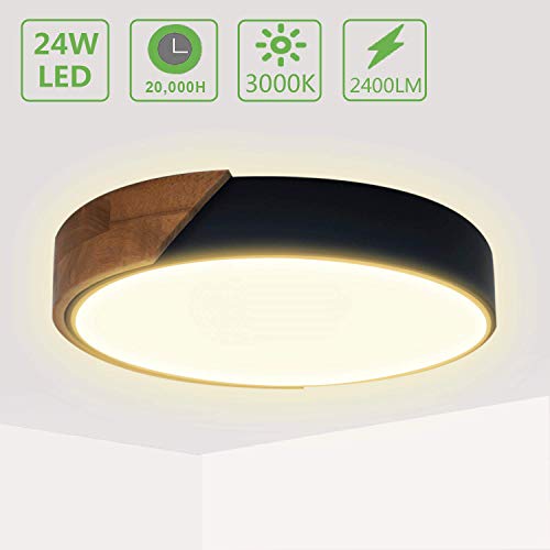 Kimjo Plafoniera LED 24W 2400LM Lampada da Soffitto Moderno Bianco Caldo