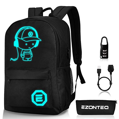 Zaino Impermeabile Borse scuola Zainetti per bambini Computer laptop PC Nero