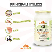 Carica l'immagine nel visualizzatore di Gallery, Olio di Cocco Biologico Vergine 1000 ml. Crudo e Spremuto a Freddo. Organico e Naturale. Bio Nativo e non Raffinato. Origine Sri Lanka. NATURALEBIO