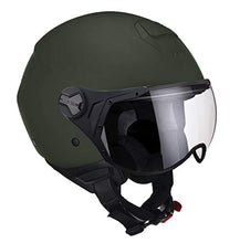 Carica l&#39;immagine nel visualizzatore di Gallery, CGM Casco demi jet 107A FLORENCE MONO Verde opaco sagomata, L