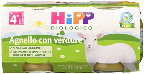 Hipp Omogeneizzato Agnello con Verdure - 24 vasetti da 80 g - Ilgrandebazar